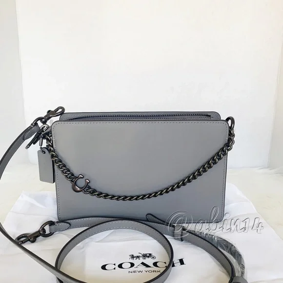 NWT Coach Signature Chain Leather Crossbody Bag - Picture 12 of 14